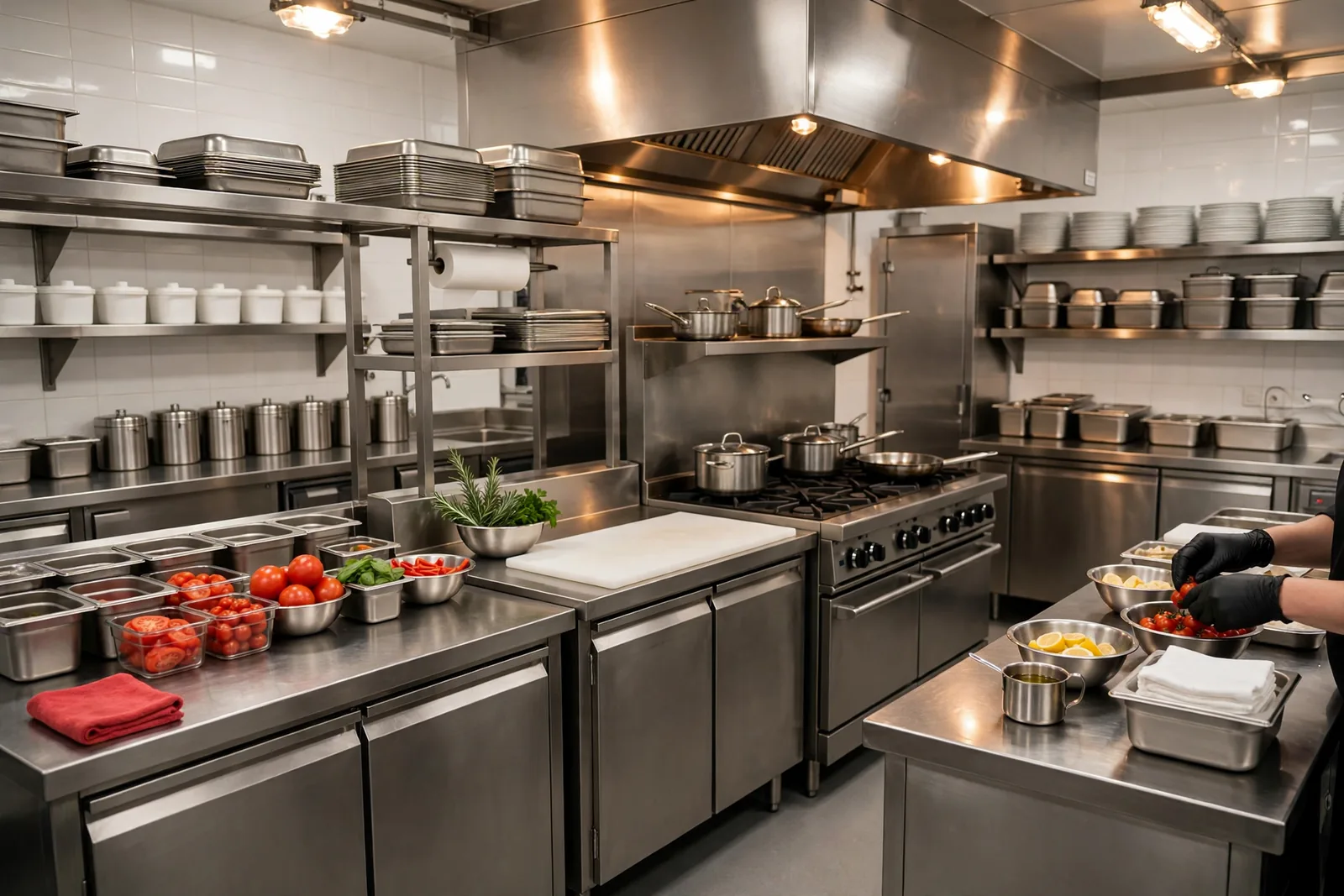 A kitchen ready for service