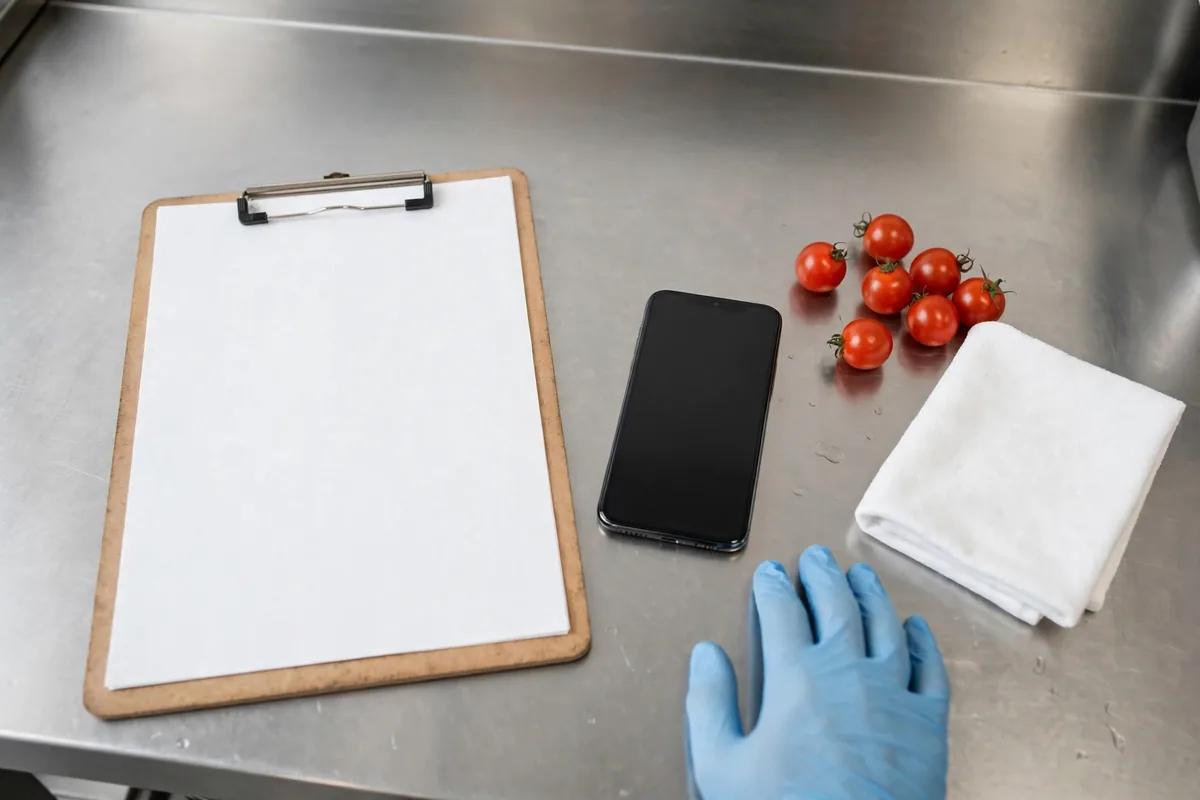 A clipboard and a phone