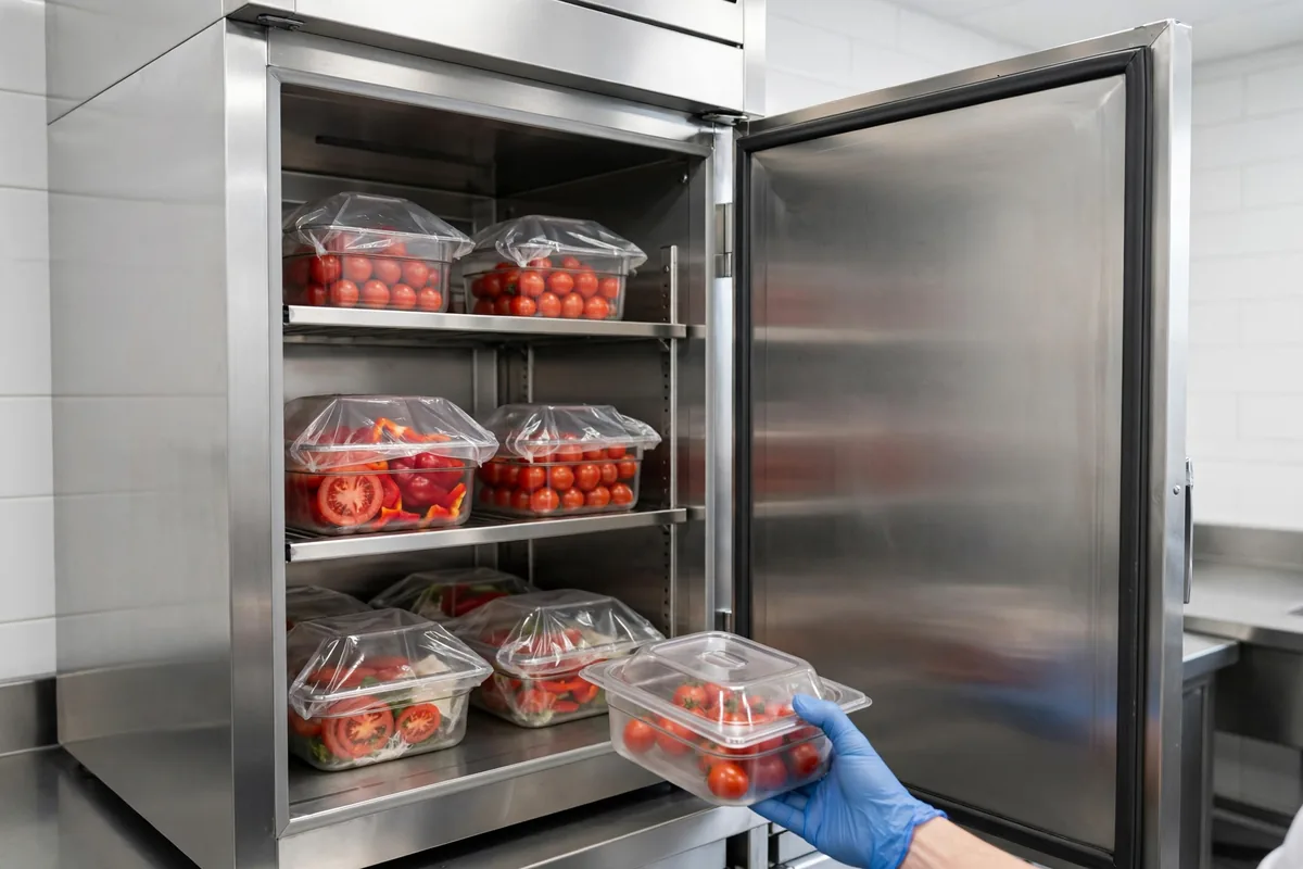 A kitchen fridge